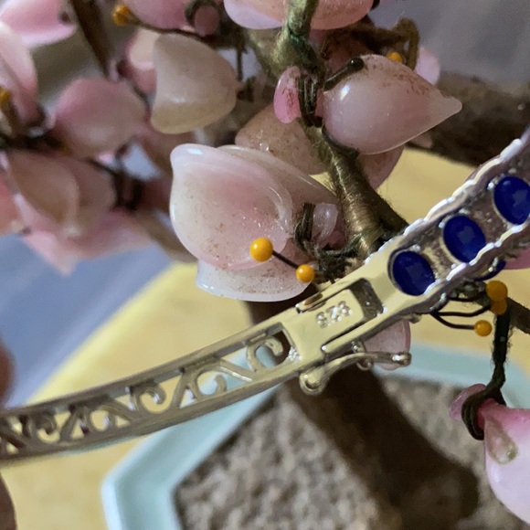 Vintage 925 natural sapphire bracelet - Picture 3 of 6